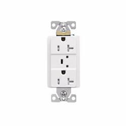 Arrow Hart 20 Amp Duplex Receptacle, Tamper Resistant, Construction Grade, White