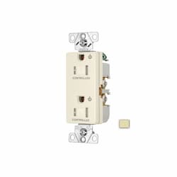 Arrow Hart 15 Amp Dual Controlled Decorator Receptacle, Tamper Resistant, Ivory