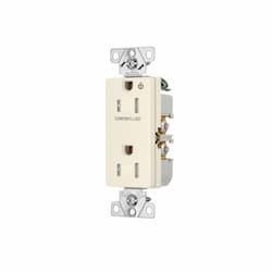 Arrow Hart 15 Amp Half Controlled Decorator Receptacle, Tamper Resistant, Light Almond