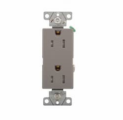 15 Amp Duplex Receptacle, Tamper Resistant, Decora, Grey