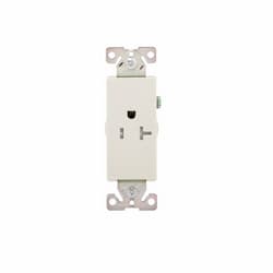 Arrow Hart 20 Amp Decorator Single Receptacle, Tamper Resistant, Light Almond