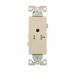 20 Amp Single Receptacle, Tamper Resistant, Decora, Ivory