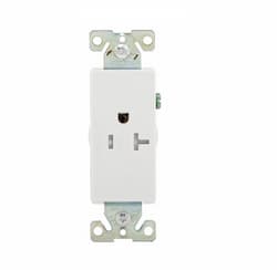 20 Amp Single Receptacle, Tamper Resistant, Decora, White