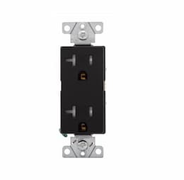 Eaton Wiring 20 Amp Duplex Receptacle, Tamper Resistant, Decora, Black