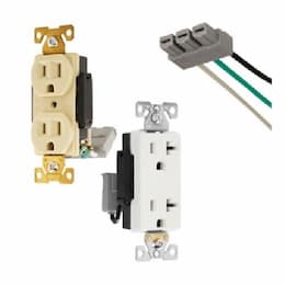 20A TR Decora Dual Controlled Duplex Receptacle, 2P3W, 125V, Gray