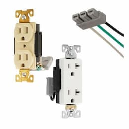 20A TR Decora Dual Controlled Duplex Receptacle, 2P3W, 125V, LA