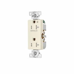 20 Amp Half Controlled Decorator Receptacle, Tamper Resistant, Light Almond