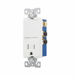 15 Amp Decora Switch w/ Receptacle, Tamper Resistant, White