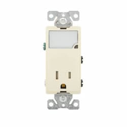 15A TR Nightlight/Duplex Combo Receptacle, 2P3W, #14-12 AWG, 125V, AL