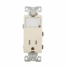 15A TR Nightlight/Duplex Combo Receptacle, 2P3W, #14-12 AWG, 125V, LA