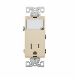 15 Amp Nightlight w/ Receptacle, Tamper Resistant, Ivory