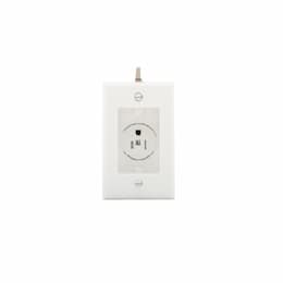 15 Amp Single Receptacle Floor Box w/Clock Hanger, White