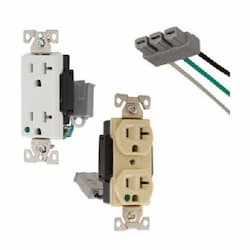 15A TR HG Modular Duplex Receptacle, 2-Pole, 3-Wire, 125V, Ivory