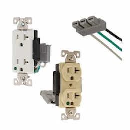 Eaton Wiring 15A TR HG Modular Duplex Receptacle, 2-Pole, 3-Wire, 125V, White