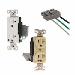 20A TR HG Modular Duplex Receptacle, 2-Pole, 3-Wire, 125V, Brown