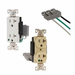 20A TR HG Modular Duplex Receptacle, 2-Pole, 3-Wire, 125V, Ivory