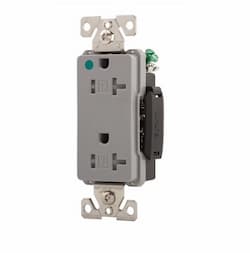 Eaton Wiring 20 Amp Duplex Receptacle, Tamper Resistant, 2-Pole, Gray