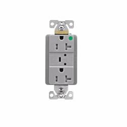 20 Amp Surge Protection Receptacle w/Audible Alarm & LED Indicators, Gray