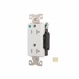 20 Amp Extra Heavy-Duty Decorator Receptacle, Tamper Resistant, Hospital Grade, Ivory