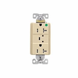 20 Amp Surge Protection Receptacle w/Audible Alarm & LED Indicators, Ivory