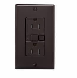 15 Amp AFCI Receptacle w/ Light, Tamper Resistant, Brown