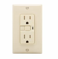 15 Amp AFCI Receptacle w/ Light, Tamper Resistant, Ivory