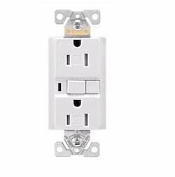 15 Amp AFCI Receptacle w/ Light, Tamper Resistant, White