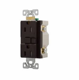 15 Amp AFGF Receptacle, 2-Pole, Duplex, Brown