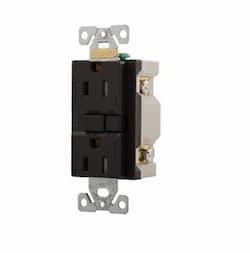 15 Amp AFGF Receptacle, 2-Pole, Duplex, Black