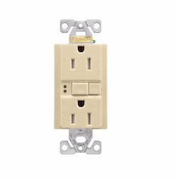 15 Amp AFGF Receptacle, 2-Pole, Duplex, Ivory