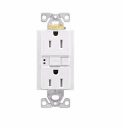 Eaton Wiring 15 Amp AFGF Receptacle, 2-Pole, Duplex, White