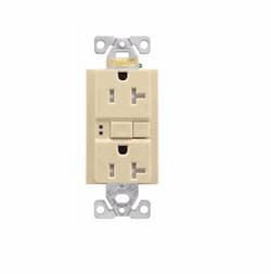 20 Amp AFGF Receptacle, NEMA 5-20R, 2-Pole, Ivory