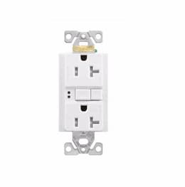 20 Amp AFGF Receptacle, NEMA 5-20R, 2-Pole, White