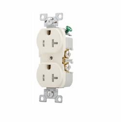 20 Amp Duplex Receptacle, NEMA 5-20R, Flush Mount, Light Almond