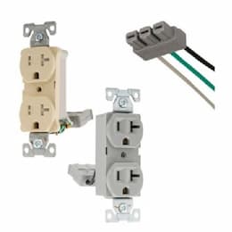 Eaton Wiring 20A TR CG Modular Duplex Receptacle, 2-Pole, 3-Wire, 125V, White