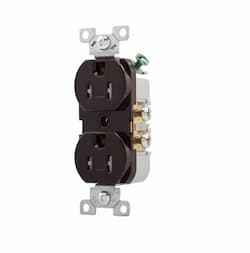 15 Amp Duplex Receptacle, Flush Mount, 2-Pole, Brown