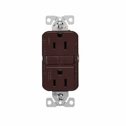 15A TR Slim Self-Test GFCI Receptacle Outlet, 125V, Brown