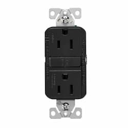 15A TR Slim GFCI Receptacle Outlet, Retail Box, #14-10 AWG, 125V, BK