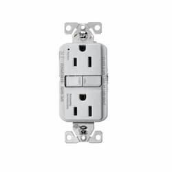 15A TR Slim Self-Test GFCI Receptacle Outlet, 125V,Silver Granite