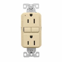 15A TR Slim GFCI Receptacle Outlet, Retail Box, #14-10 AWG, 125V, IV