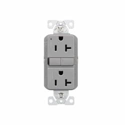 20A TR Slim Self-Test GFCI Receptacle Outlet, B&S, 125V, Gray