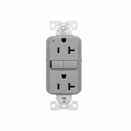 20A TR Slim Self-Test GFCI Receptacle Outlet, B&S, 125V, Gray