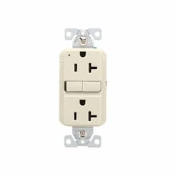 20A TR Slim Self-Test GFCI Receptacle Outlet, B&S, 125V, Light Almond