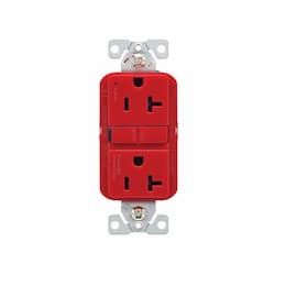 20A TR Slim Self-Test GFCI Receptacle Outlet, B&S, 125V, Red