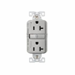 20A TR Slim Self-Test GFCI Receptacle Outlet, B&S, 125V,Silver Granite