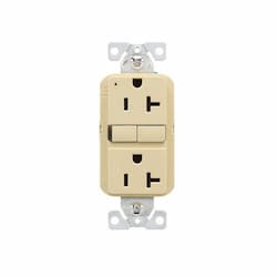 20A TR Slim Self-Test GFCI Receptacle Outlet, B&S, 125V, Ivory