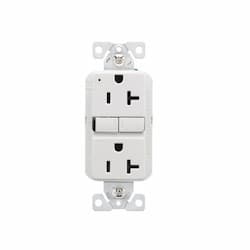 20A TR Slim Self-Test GFCI Receptacle Outlet, B&S, 125V, White
