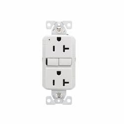 20A TR Slim Self-Test GFCI Receptacle Outlet, B&S, 125V, White, 3 Pack