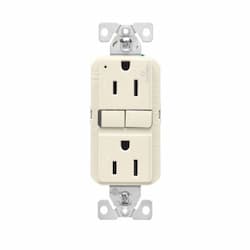 15A TR Slim GFCI Receptacle Outlet, Dual Control, #14-10 AWG, 125V, LA