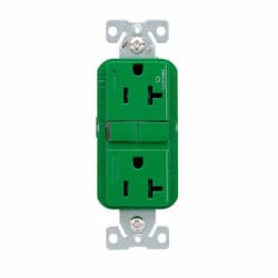 Eaton Wiring 20A TR Slim GFCI Receptacle Outlet, Dual Control, #14-10 AWG, 125V, GN